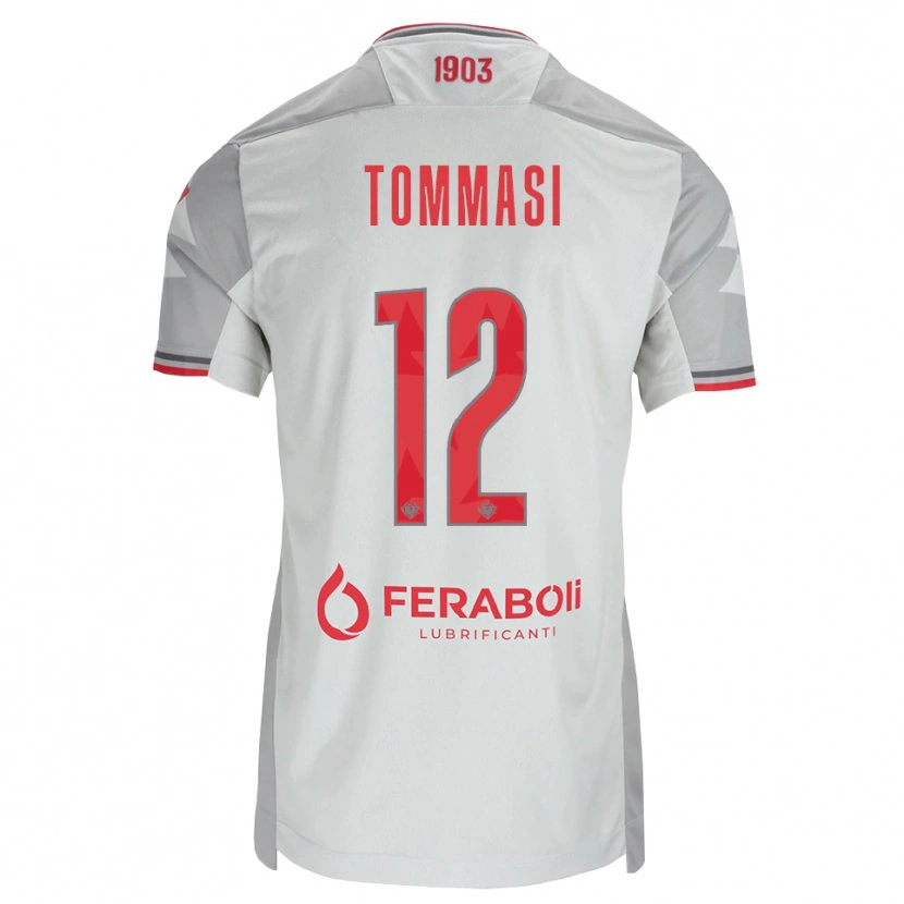 Danxen Mujer Camiseta Francesco Tommasi #12 Gris Blanco Rojo 2ª Equipación 2026/27 La Camisa
