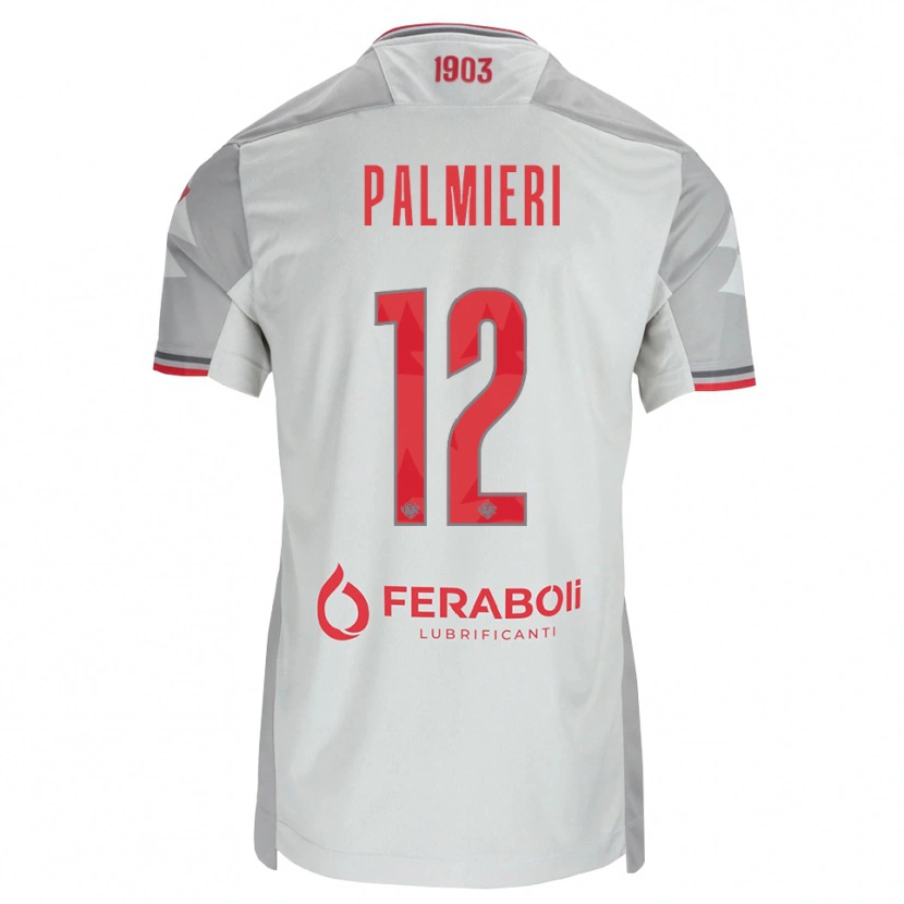 Danxen Mujer Camiseta Cristian Palmieri #12 Gris Blanco Rojo 2ª Equipación 2026/27 La Camisa