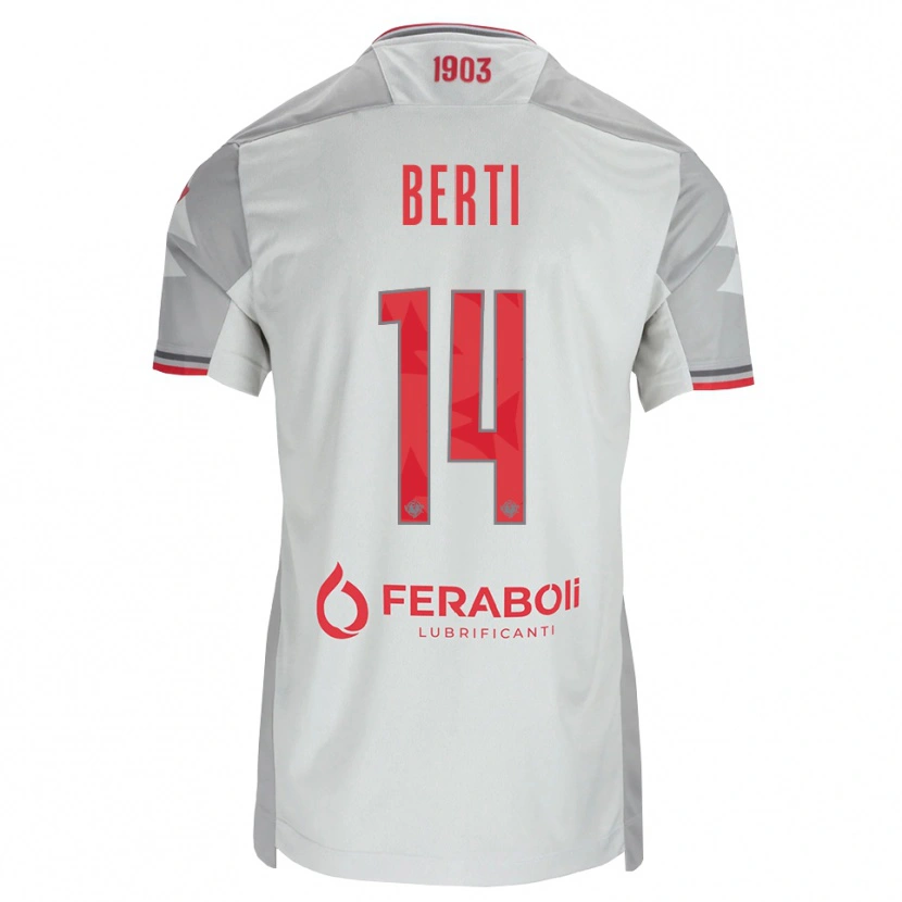 Danxen Mujer Camiseta Tommaso Berti #14 Gris Blanco Rojo 2ª Equipación 2026/27 La Camisa