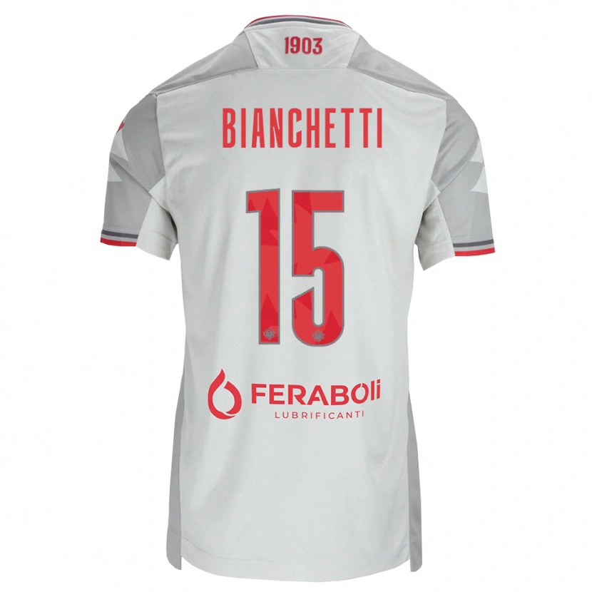 Danxen Mujer Camiseta Matteo Bianchetti #15 Gris Blanco Rojo 2ª Equipación 2026/27 La Camisa
