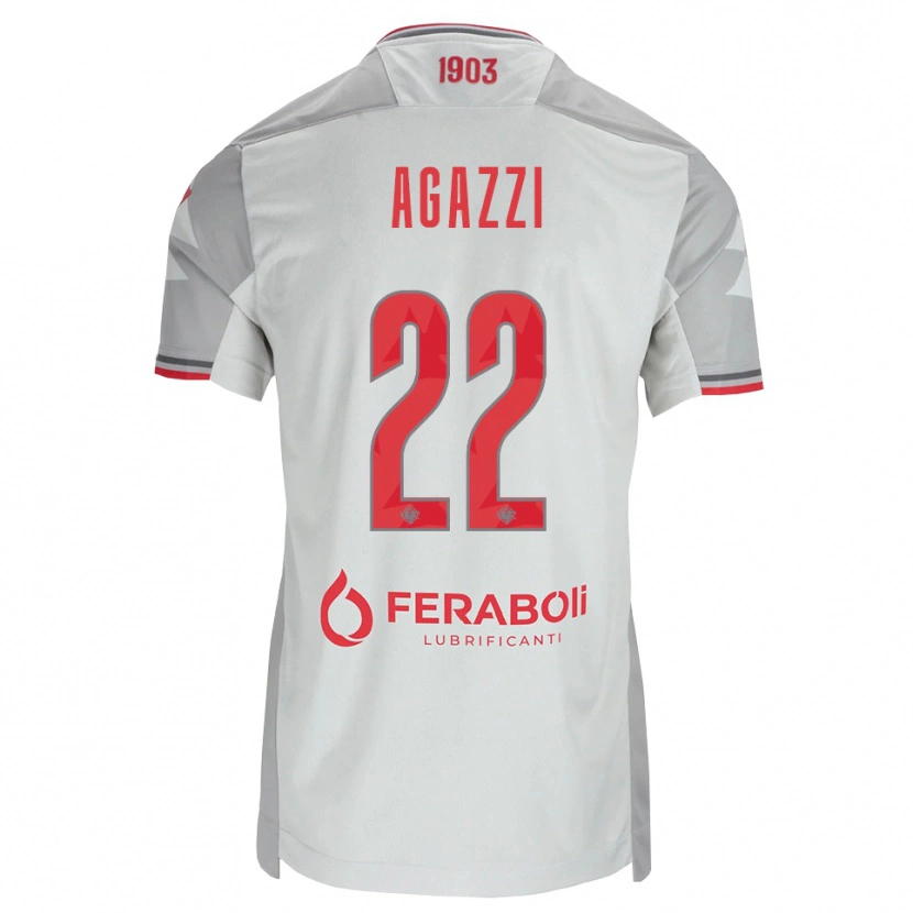 Danxen Mujer Camiseta Federico Agazzi #22 Gris Blanco Rojo 2ª Equipación 2026/27 La Camisa