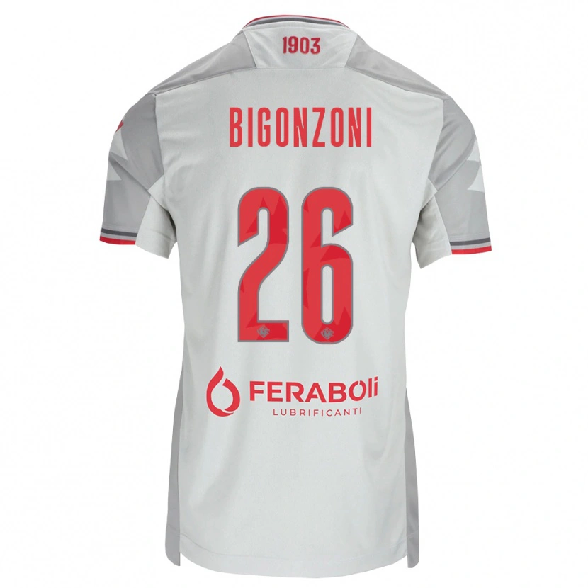 Danxen Mujer Camiseta Michele Bigonzoni #26 Gris Blanco Rojo 2ª Equipación 2026/27 La Camisa