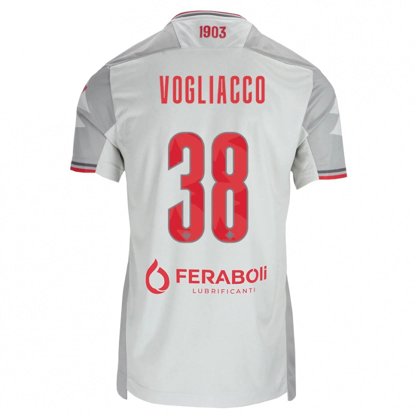 Danxen Mujer Camiseta Alessandro Vogliacco #38 Gris Blanco Rojo 2ª Equipación 2026/27 La Camisa