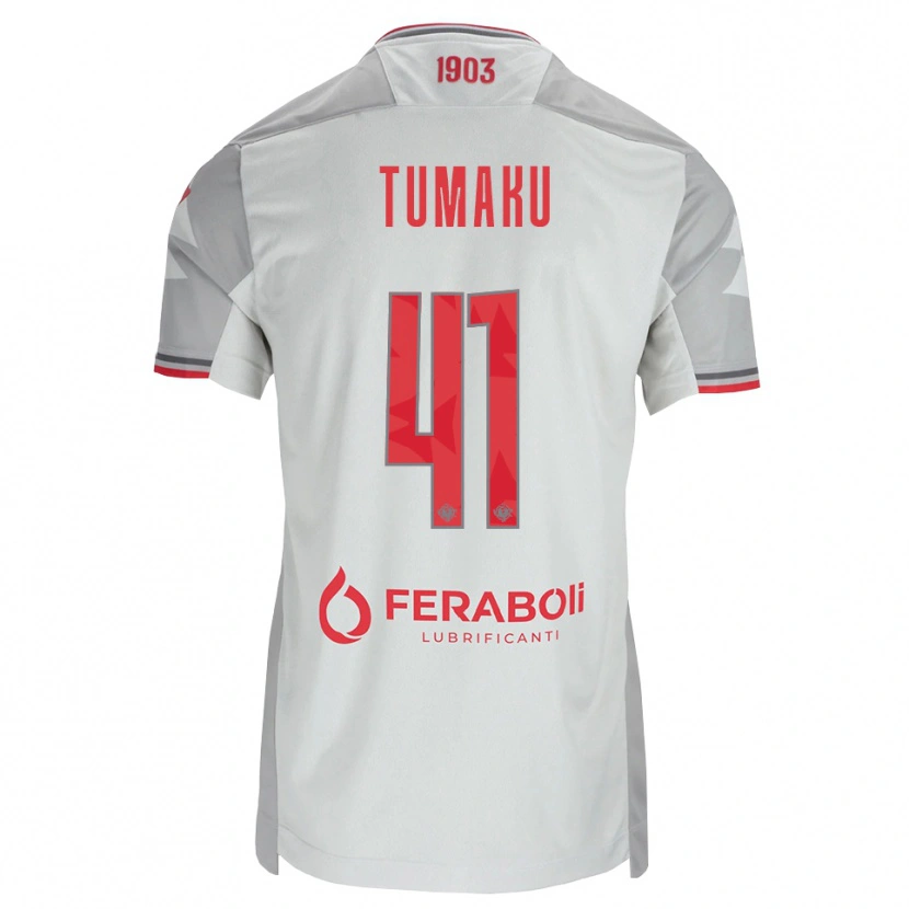 Danxen Mujer Camiseta Niccolò Tumaku #41 Gris Blanco Rojo 2ª Equipación 2026/27 La Camisa