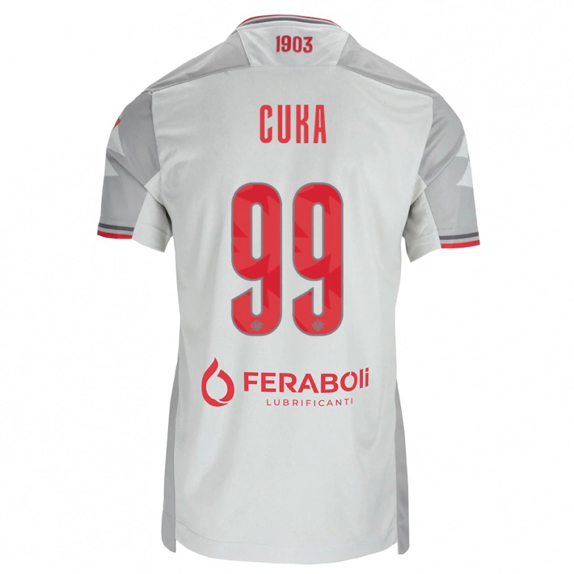Danxen Mujer Camiseta Samuel Cuka #99 Gris Blanco Rojo 2ª Equipación 2026/27 La Camisa