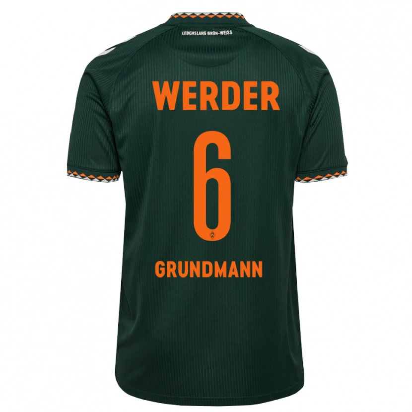 Danxen Mujer Camiseta Mattes Grundmann #6 Verde Oscuro Naranja Blanco 2ª Equipación 2026/27 La Camisa