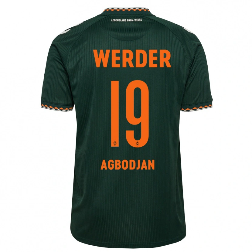 Danxen Mujer Camiseta Dorian Agbodjan #19 Verde Oscuro Naranja Blanco 2ª Equipación 2026/27 La Camisa