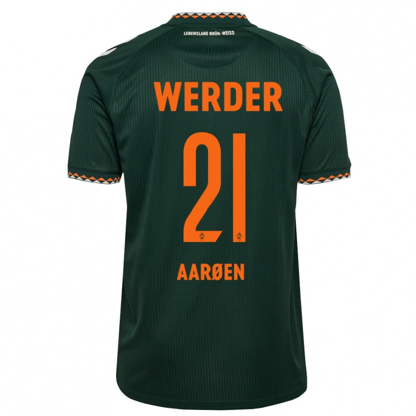 Danxen Mujer Camiseta Isak Hansen-Aaröen #21 Verde Oscuro Naranja Blanco 2ª Equipación 2026/27 La Camisa