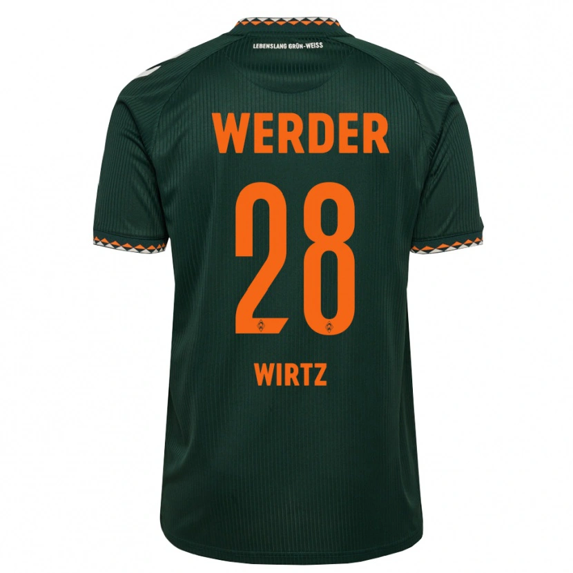 Danxen Mujer Camiseta Juliane Wirtz #28 Verde Oscuro Naranja Blanco 2ª Equipación 2026/27 La Camisa