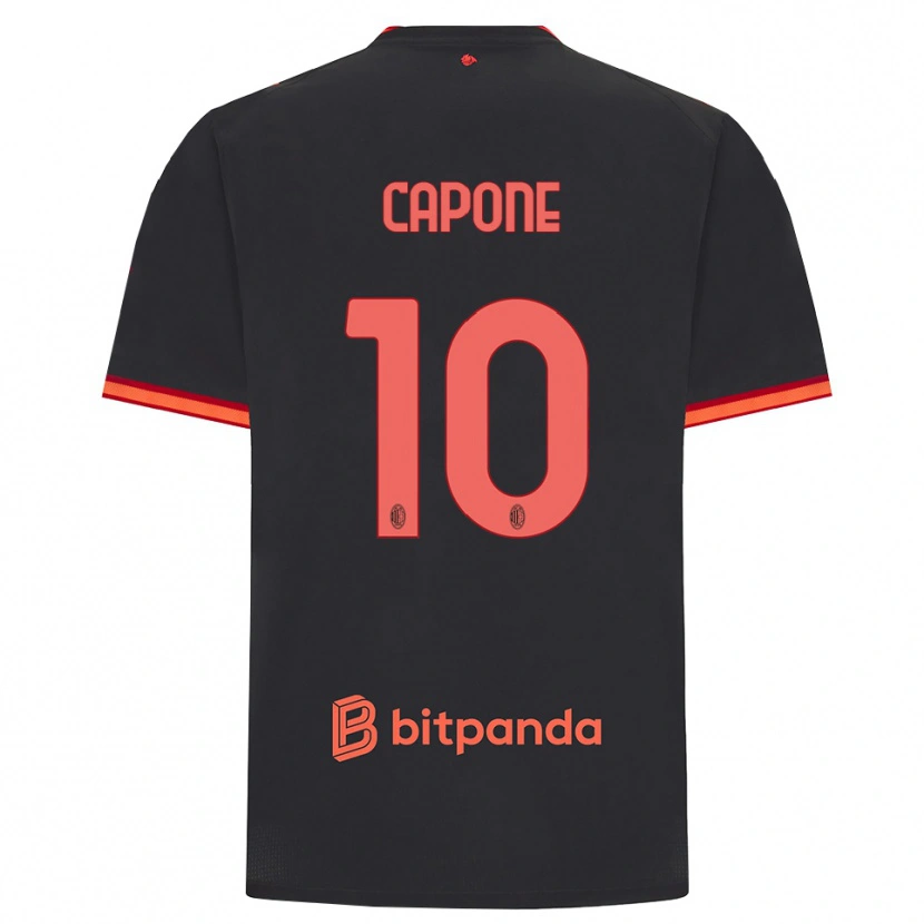 Danxen Mujer Camiseta Andrea Capone #10 Rojo Negro Equipación Tercera 2026/27 La Camisa
