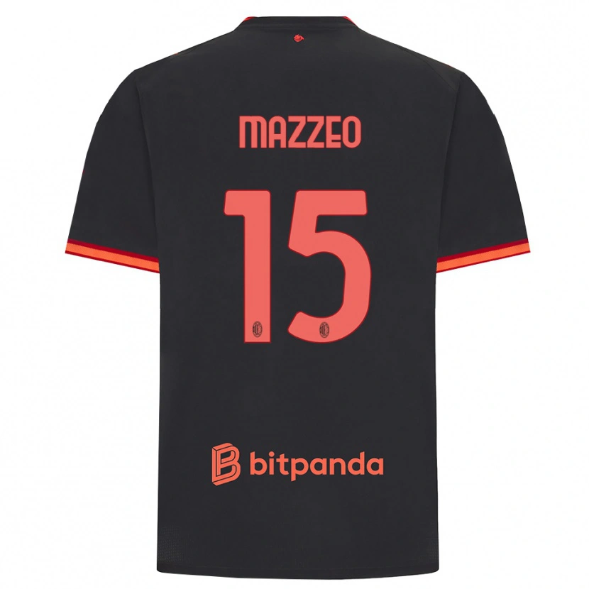 Danxen Mujer Camiseta Kevin Mazzeo #15 Rojo Negro Equipación Tercera 2026/27 La Camisa