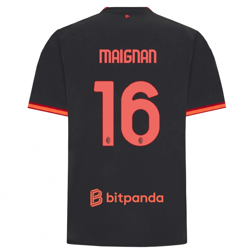 Danxen Mujer Camiseta Mike Maignan #16 Rojo Negro Equipación Tercera 2026/27 La Camisa