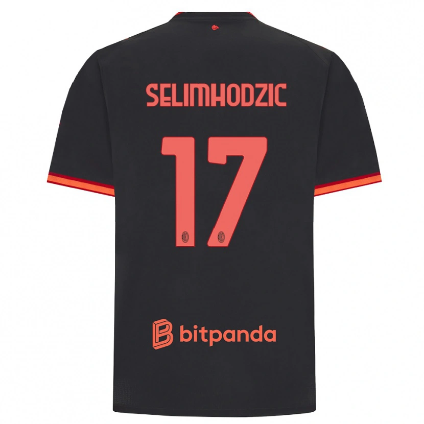 Danxen Mujer Camiseta Noa Selimhodzic #17 Rojo Negro Equipación Tercera 2026/27 La Camisa