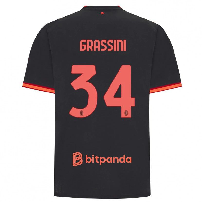 Danxen Mujer Camiseta Riccardo Grassini #34 Rojo Negro Equipación Tercera 2026/27 La Camisa