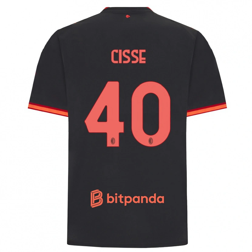 Danxen Mujer Camiseta El Hadji Malick Cissé #40 Rojo Negro Equipación Tercera 2026/27 La Camisa
