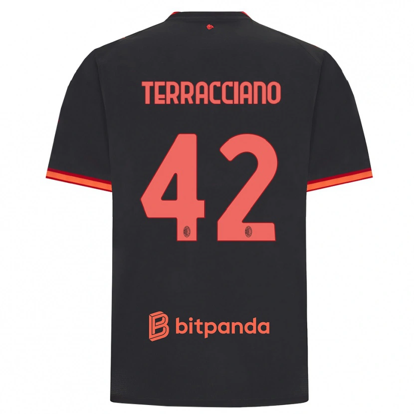 Danxen Mujer Camiseta Filippo Terracciano #42 Rojo Negro Equipación Tercera 2026/27 La Camisa