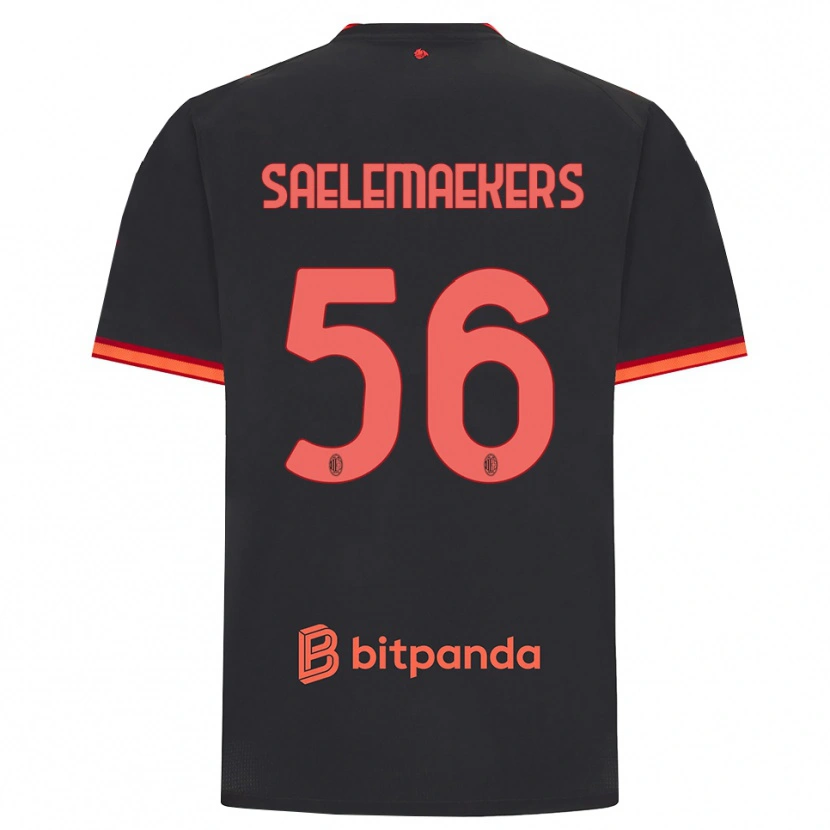 Danxen Mujer Camiseta Alexis Saelemaekers #56 Rojo Negro Equipación Tercera 2026/27 La Camisa