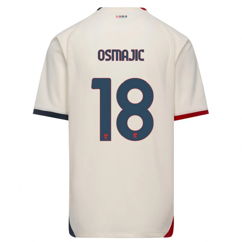 Danxen Mujer Camiseta Milutin Osmajic #18 Blanco Roto Rojo 2ª Equipación 2026/27 La Camisa