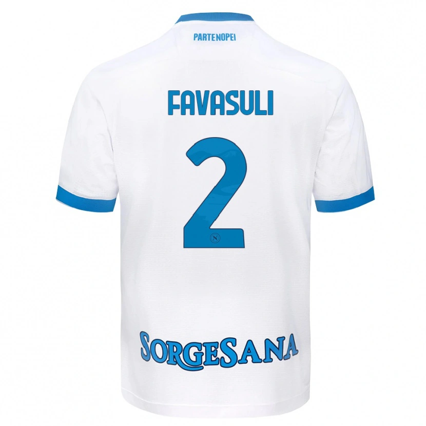 Danxen Mujer Camiseta Costantino Favasuli #2 Blanco Azul Cielo 2ª Equipación 2026/27 La Camisa