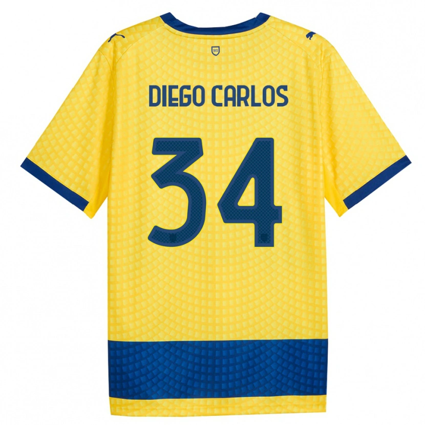 Danxen Mujer Camiseta Diego Carlos #34 Amarillo Azul Negro 2ª Equipación 2026/27 La Camisa