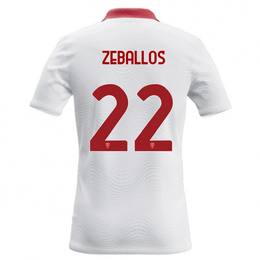 Danxen Niño Camiseta Exequiel Zeballos #22 Blanco Rojo 2ª Equipación 2026/27 La Camisa