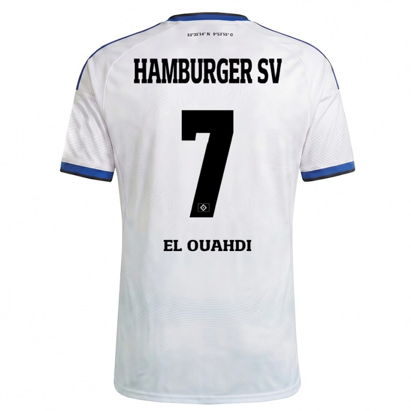 Danxen Niño Camiseta Zakaria El Ouahdi #7 Blanco Negro Azul 1ª Equipación 2026/27 La Camisa