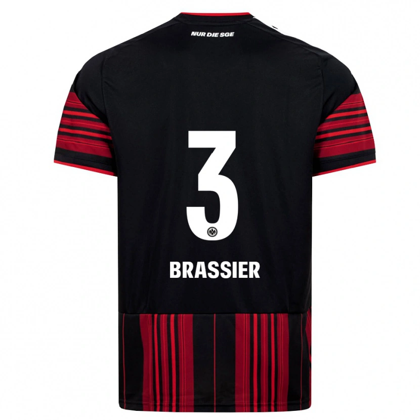 Danxen Niño Camiseta Lilian Brassier #3 Negro Rojo Blanco 1ª Equipación 2026/27 La Camisa