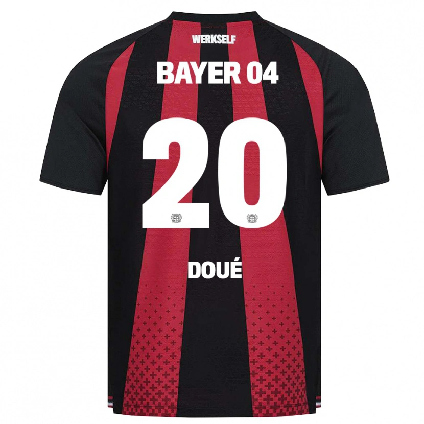 Danxen Niño Camiseta Guéla Doué #20 Negro Blanco Rojo 1ª Equipación 2026/27 La Camisa