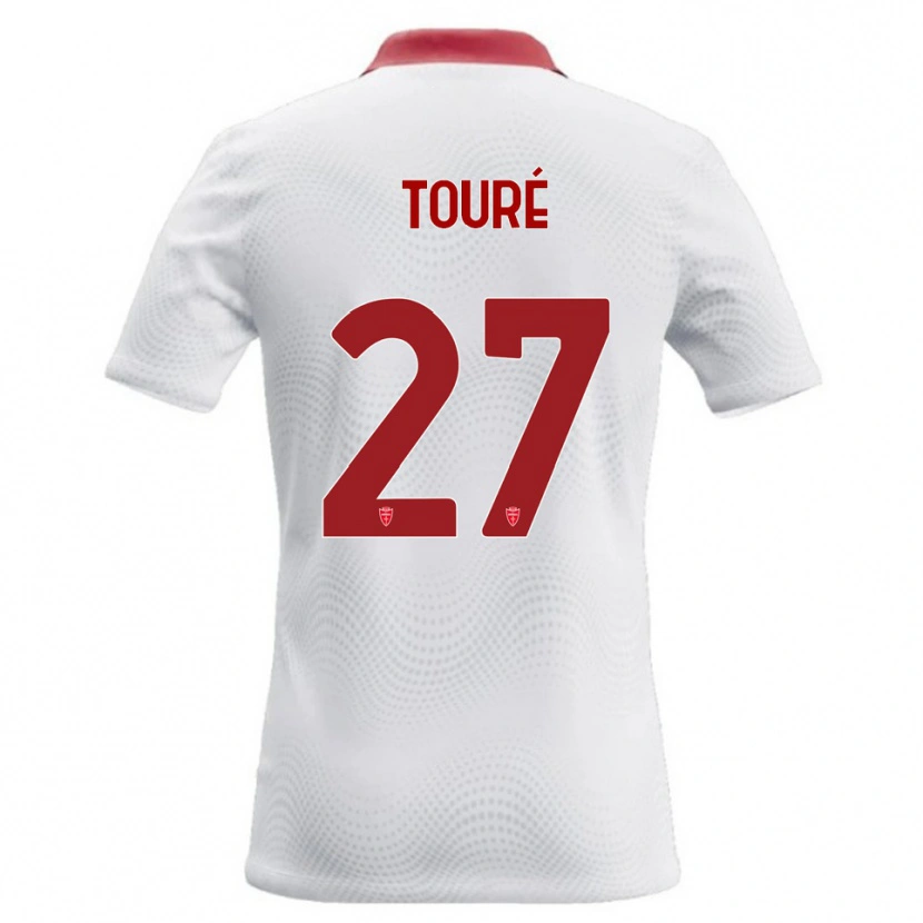 Danxen Niño Camiseta Idrissa Touré #27 Blanco Rojo 2ª Equipación 2026/27 La Camisa