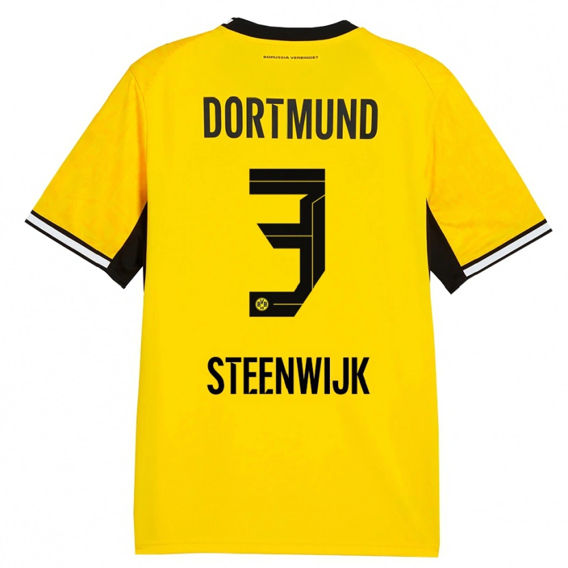 Danxen Niño Camiseta Jenske Steenwijk #3 Amarillo Negro Blanco 1ª Equipación 2026/27 La Camisa