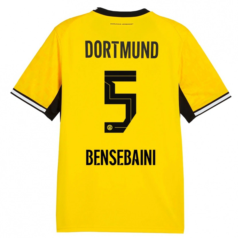 Danxen Niño Camiseta Ramy Bensebaini #5 Amarillo Negro Blanco 1ª Equipación 2026/27 La Camisa
