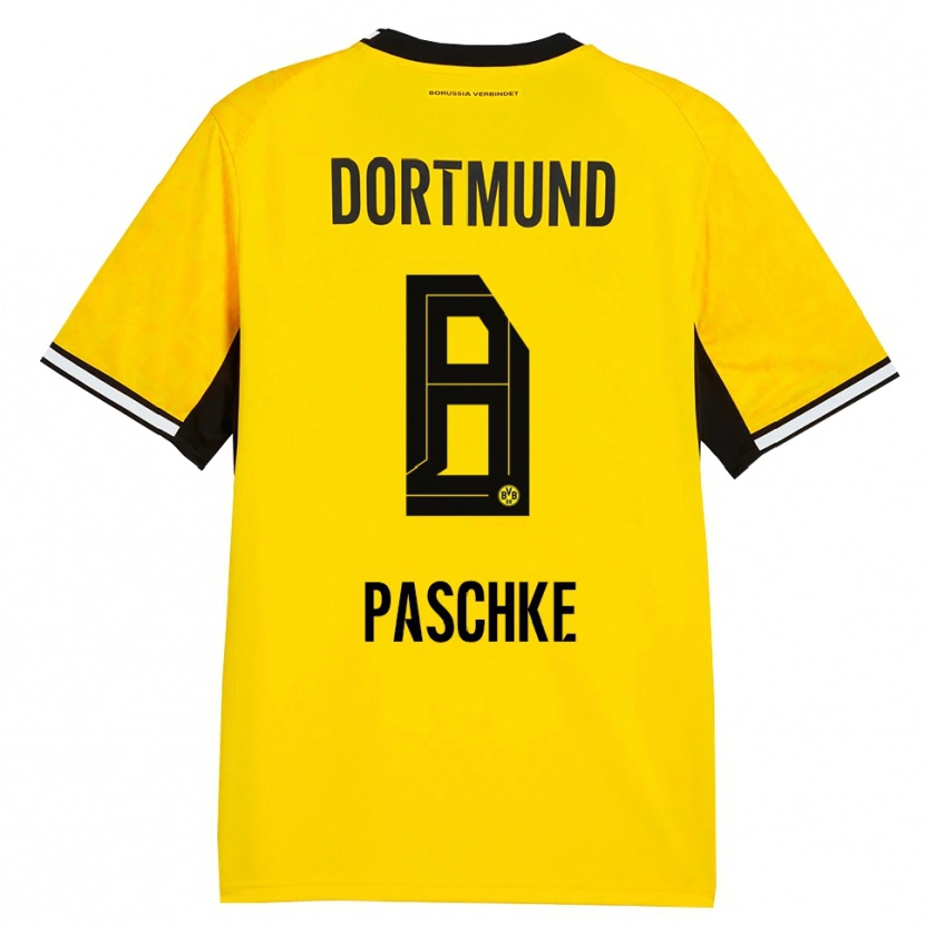 Danxen Niño Camiseta Felix Paschke #8 Amarillo Negro Blanco 1ª Equipación 2026/27 La Camisa