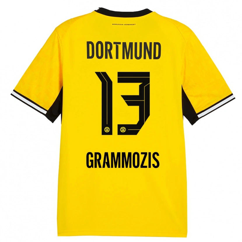 Danxen Niño Camiseta Athanasios Grammozis #13 Amarillo Negro Blanco 1ª Equipación 2026/27 La Camisa