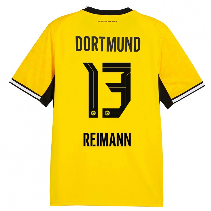 Danxen Niño Camiseta Paula Reimann #13 Amarillo Negro Blanco 1ª Equipación 2026/27 La Camisa