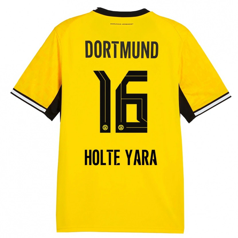 Danxen Niño Camiseta Ten Holte Yara #16 Amarillo Negro Blanco 1ª Equipación 2026/27 La Camisa