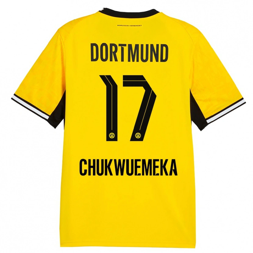 Danxen Niño Camiseta Carney Chukwuemeka #17 Amarillo Negro Blanco 1ª Equipación 2026/27 La Camisa
