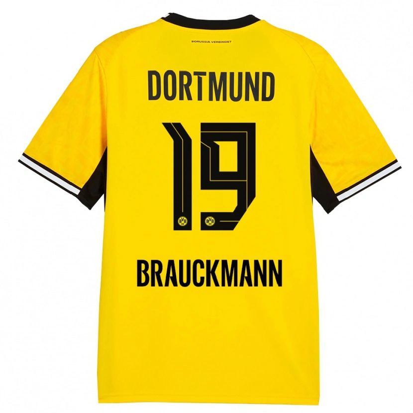 Danxen Niño Camiseta Mats Brauckmann #19 Amarillo Negro Blanco 1ª Equipación 2026/27 La Camisa
