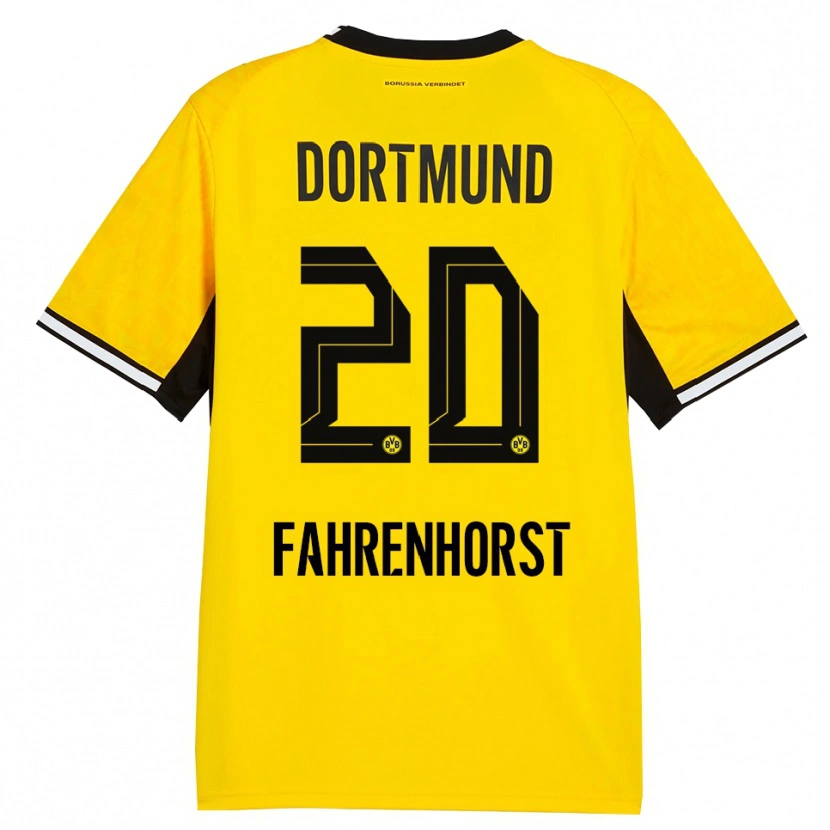 Danxen Niño Camiseta Luke Fahrenhorst #20 Amarillo Negro Blanco 1ª Equipación 2026/27 La Camisa