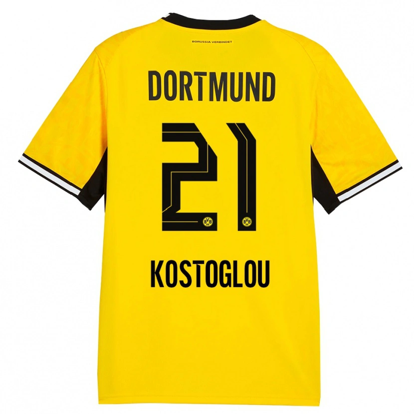 Danxen Niño Camiseta Christos Kostoglou #21 Amarillo Negro Blanco 1ª Equipación 2026/27 La Camisa
