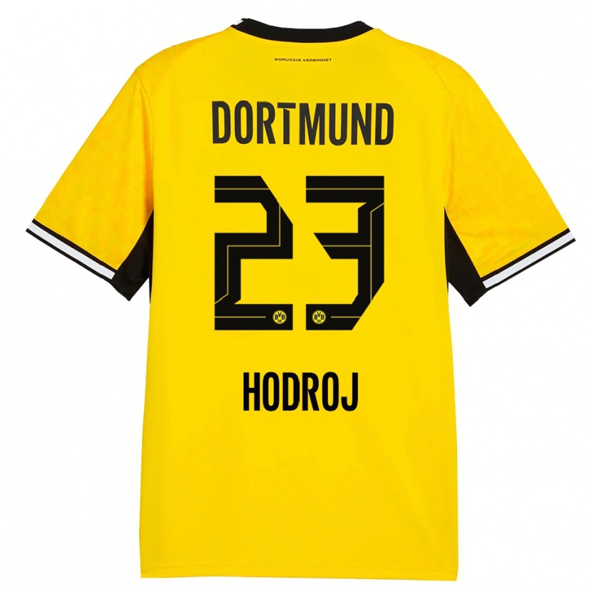 Danxen Niño Camiseta Malik Hodroj #23 Amarillo Negro Blanco 1ª Equipación 2026/27 La Camisa