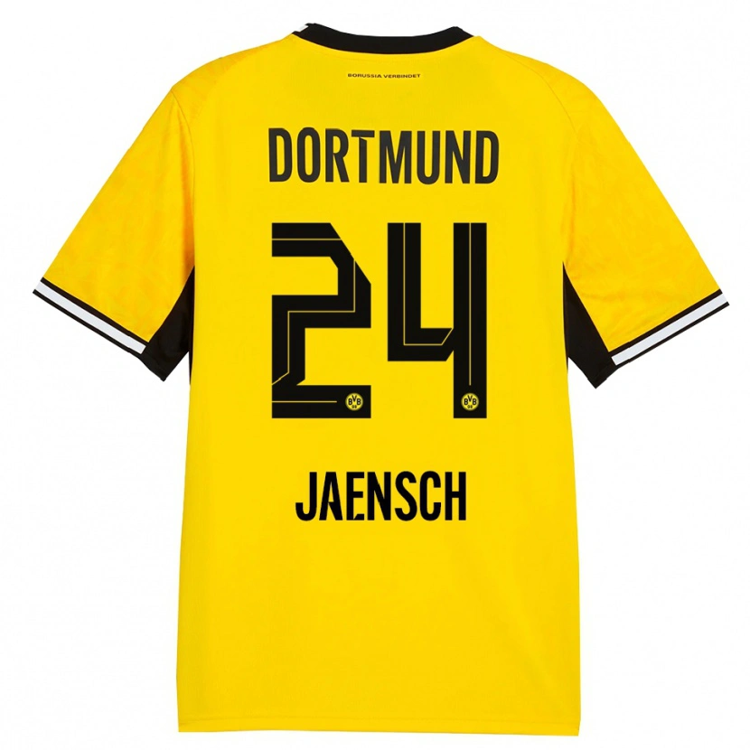 Danxen Niño Camiseta Johann Jaensch #24 Amarillo Negro Blanco 1ª Equipación 2026/27 La Camisa