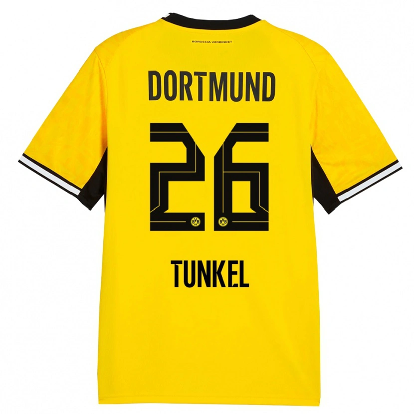 Danxen Niño Camiseta Janis Tunkel #26 Amarillo Negro Blanco 1ª Equipación 2026/27 La Camisa