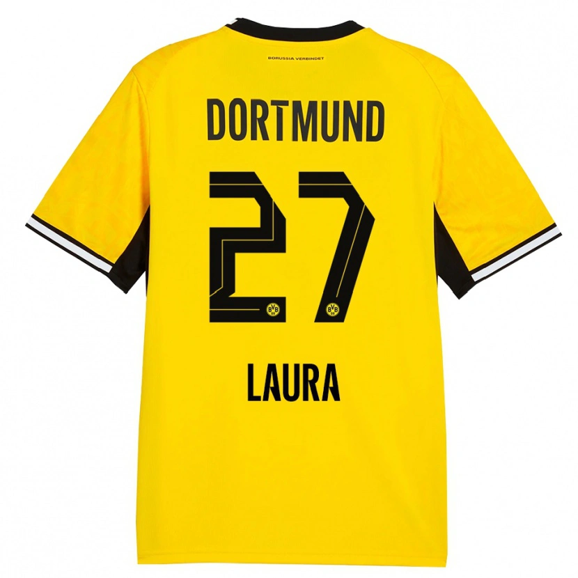 Danxen Niño Camiseta Van Der Heijden Laura #27 Amarillo Negro Blanco 1ª Equipación 2026/27 La Camisa