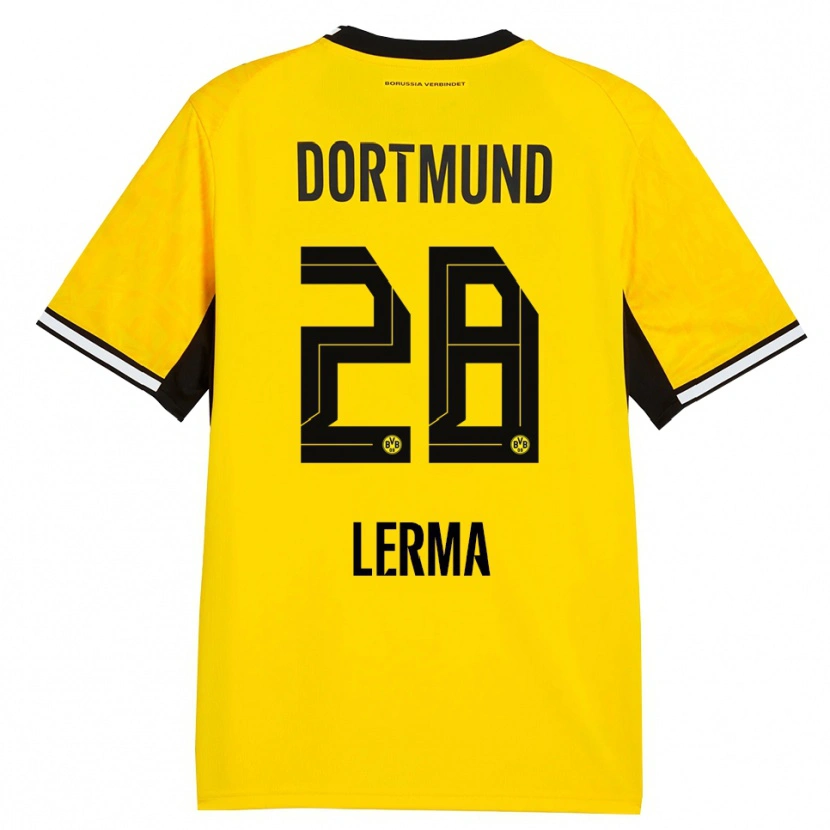 Danxen Niño Camiseta Justin Lerma #28 Amarillo Negro Blanco 1ª Equipación 2026/27 La Camisa
