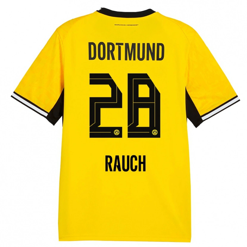 Danxen Niño Camiseta Julius Fynn Rauch #28 Amarillo Negro Blanco 1ª Equipación 2026/27 La Camisa