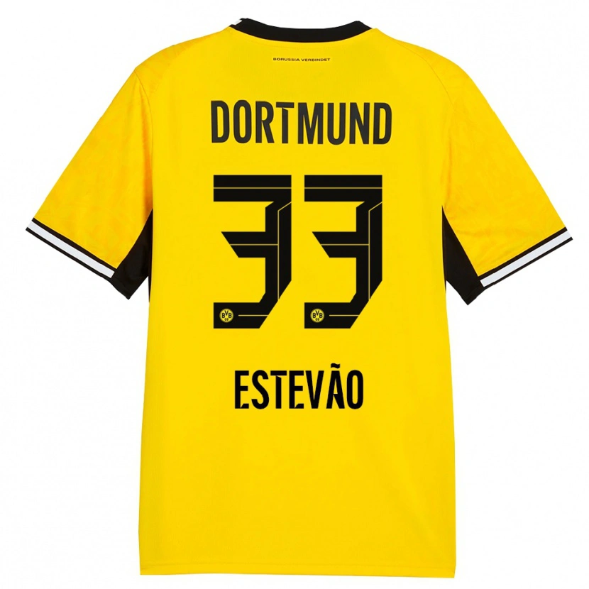 Danxen Niño Camiseta Tiago Estevão #33 Amarillo Negro Blanco 1ª Equipación 2026/27 La Camisa