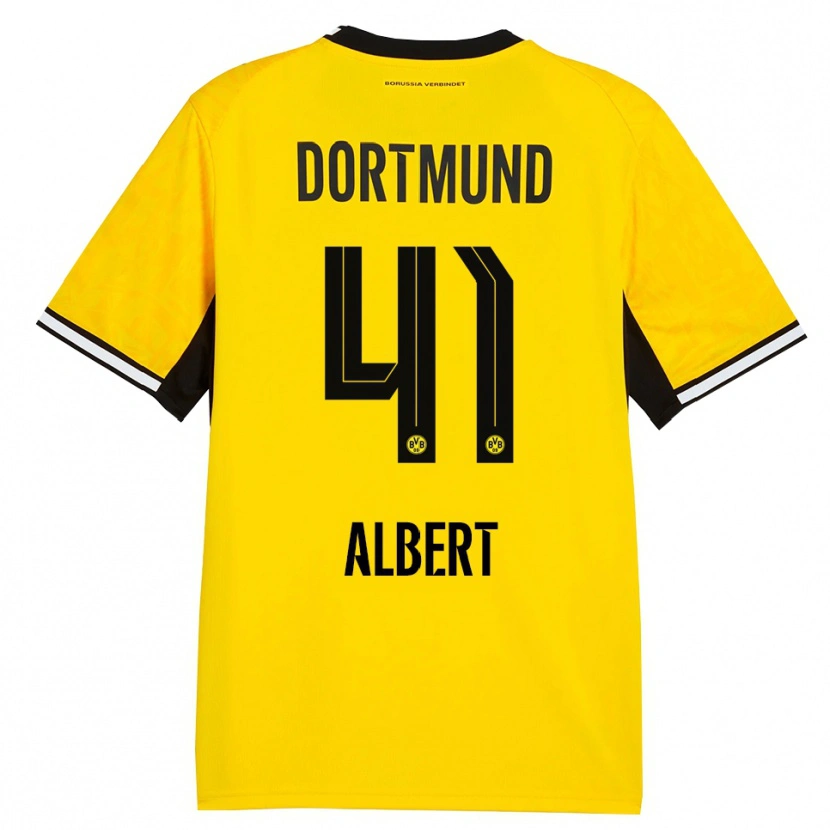 Danxen Niño Camiseta Mathis Albert #41 Amarillo Negro Blanco 1ª Equipación 2026/27 La Camisa