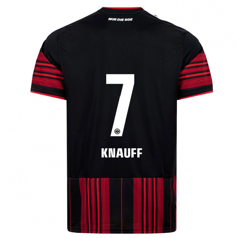 Danxen Niño Camiseta Ansgar Knauff #7 Negro Rojo Blanco 1ª Equipación 2026/27 La Camisa