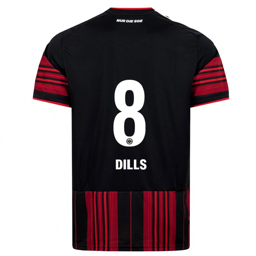 Danxen Niño Camiseta Marvin Dills #8 Negro Rojo Blanco 1ª Equipación 2026/27 La Camisa
