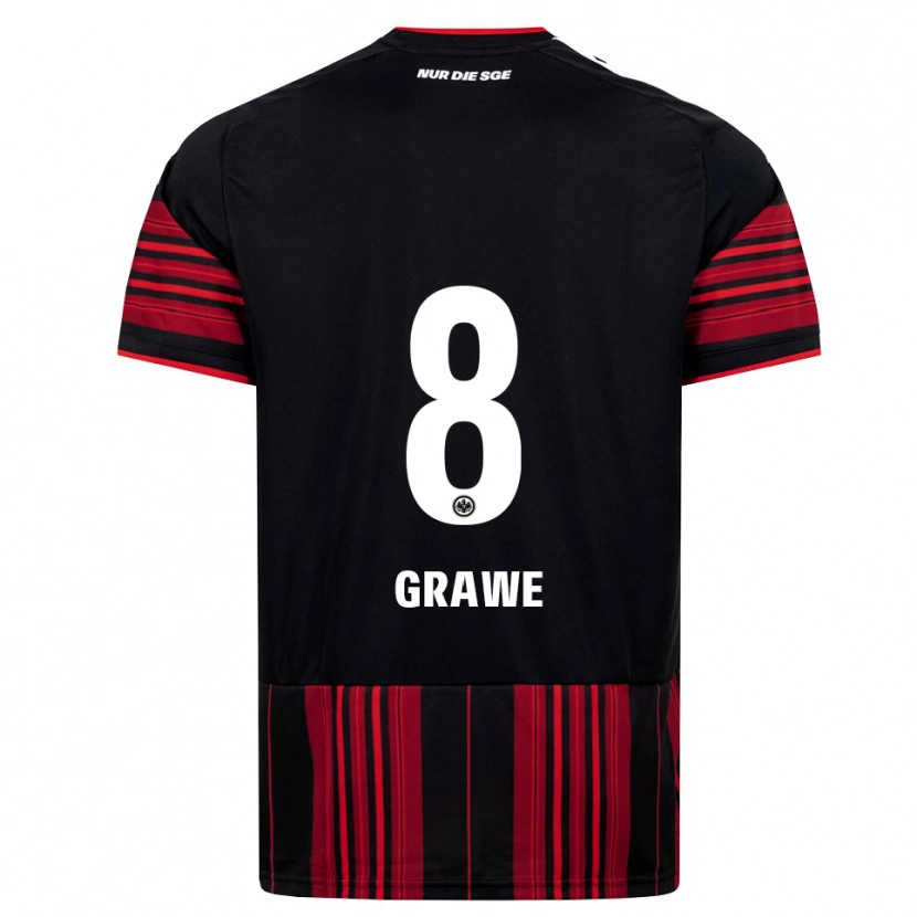 Danxen Niño Camiseta Lisanne Gräwe #8 Negro Rojo Blanco 1ª Equipación 2026/27 La Camisa